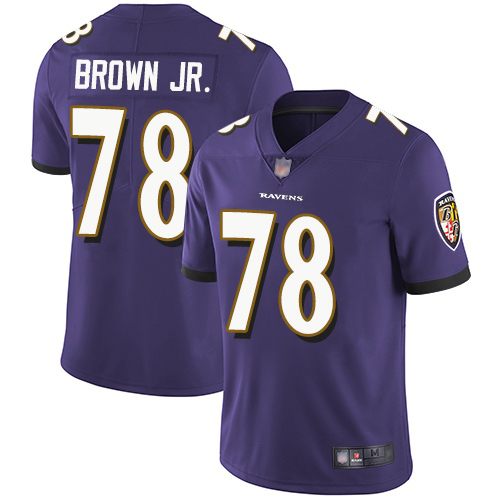 Baltimore Ravens Limited Purple Men Orlando Brown Jr. Home Jersey NFL Football 78 Vapor Untouchable